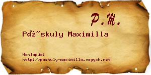 Páskuly Maximilla névjegykártya